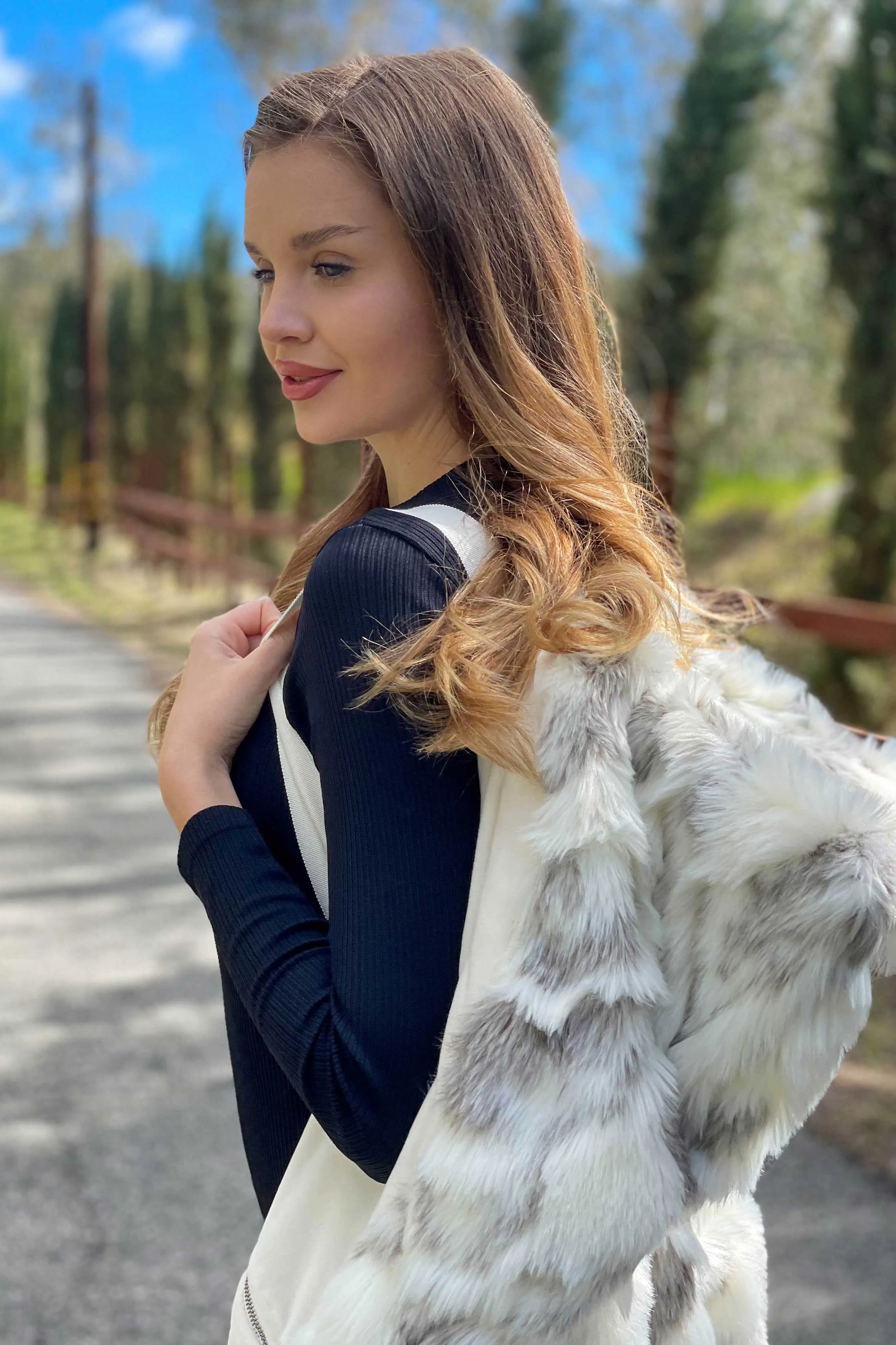 Women's Short Duchess Coat in "Himalayan Snow Goddess"