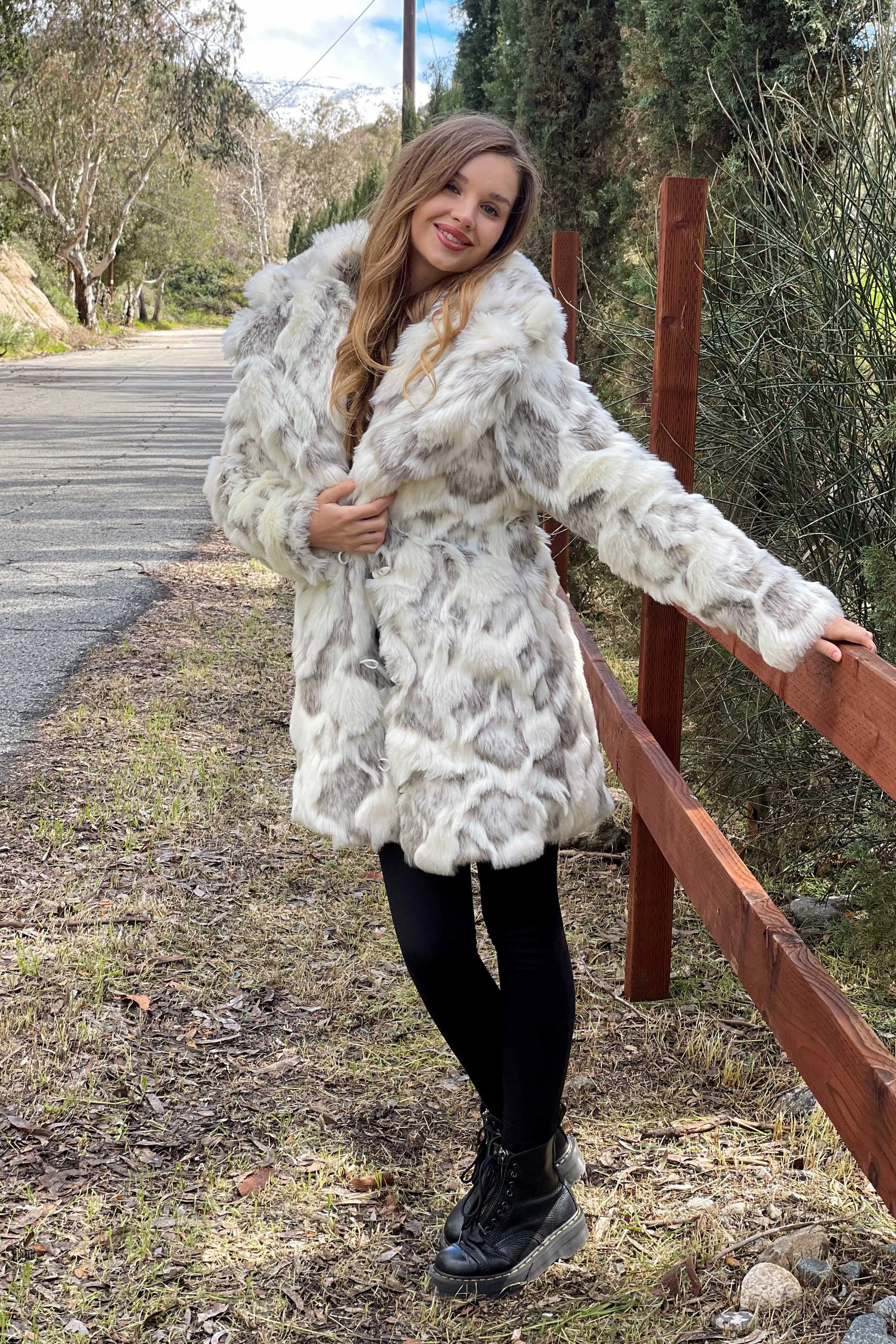 Women's Short Duchess Coat in "Himalayan Snow Goddess"