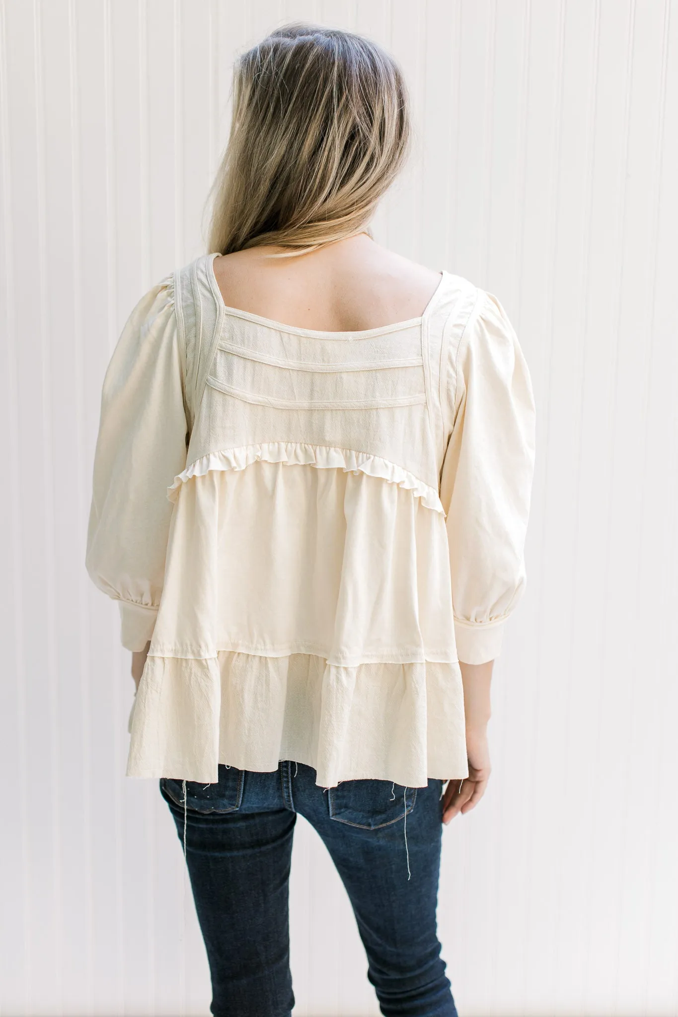 X Champagne Baby Doll Top