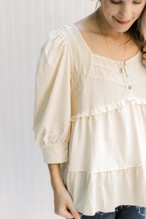 X Champagne Baby Doll Top