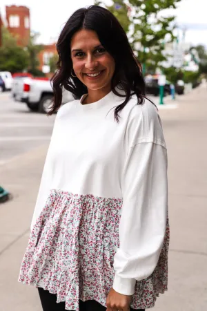 Your New Favorite Flower Top--Cream